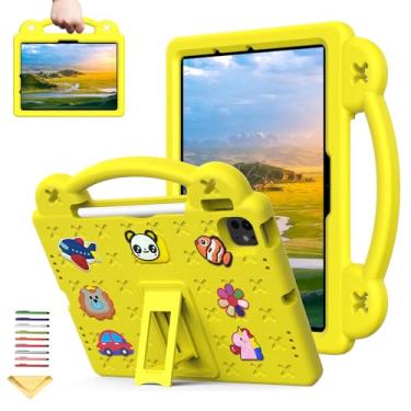 Imagem de UUcovers Capa infantil para iPad Air de 11 polegadas M2 2024 com suporte para lápis/suporte/alça leve, fofa e macia, espuma vinílica acetinada, à prova de choque, capa para iPad Air 6ª geração, urso