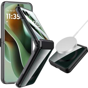 Imagem de NINKI Capa para Motorola Razr 2025 Ultra com protetor de tela, Razr 2025 Ultra [compatível com ímã] Capa fina resistente à prova de quedas à prova de choque para Motorola Razr 60 Ultra preta