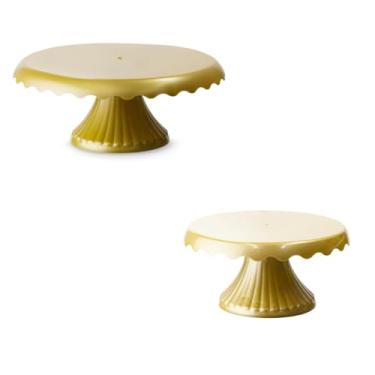 Imagem de Kit 1 Boleira Cake Renda 22x9 E 1 Boleira Cake Renda 19x9 Decoração (DOURADA)