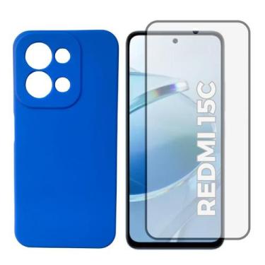 Imagem de Capa Silicone + Película de Vidro 3D Para Xiaomi Redmi 15c - Generica,