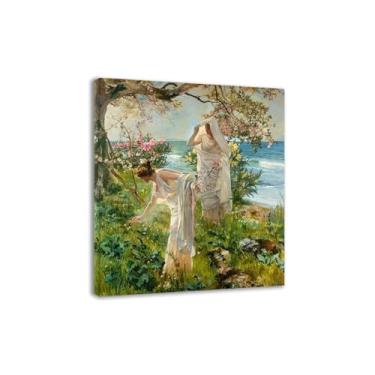 Imagem de "Retrato De Una Joven En Un Sombrero" por (Joaquí/Sorol/ll/a) Famosa impressão giclée de arte de parede em tela pinturas pós-impressionismo para decoração de parede de sala de estar 80 x 96 cm moldura