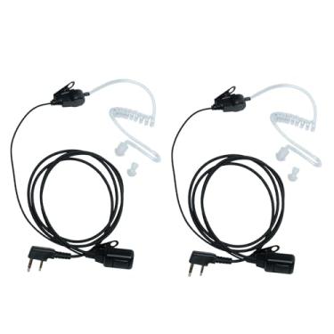 Imagem de Sarcia Pacote com 2 fones de ouvido com microfone PTT para Baofeng UV-5R UV-82 BF-888S Kenwood NX-1300 TK-2160 TK-2312 TK-3173 Retc RT15 RT21 RT68 H-777S Pxton Walkie Talkie Rádio bidirecional com