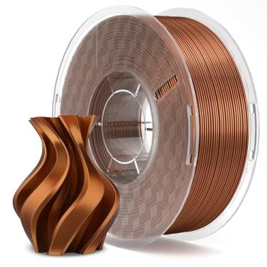 Imagem de ELEGOO Filamento PLA de Seda 1,75mm Cobre 1KG, Precisão Dimensional do Filamento da Impressora 3D +/- 0,02 mm, Carretel de Papelão de 1kg (2,2lbs) Filamento de Impressão 3D