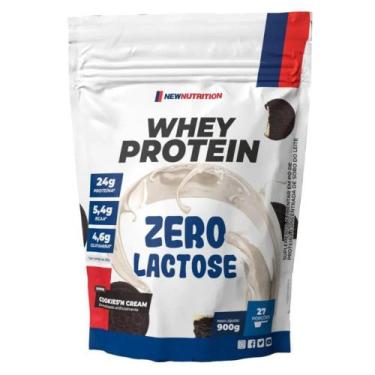 Imagem de 100% Whey Protein Zero Lactose 900g Natural New Nutrition, Cookies