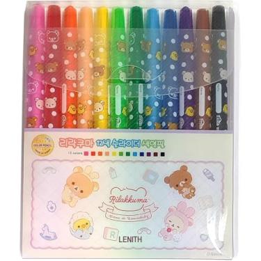 Imagem de LENITH Lápis de cor torcido ursinho de pelúcia 12 cores para esboços, artes, livros de colorir, artigos de papelaria coreana