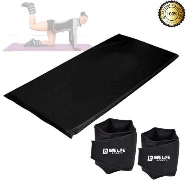 Imagem de Kit Colchonete Espuma + Tornozeleira Caneleira Peso 4 Kg