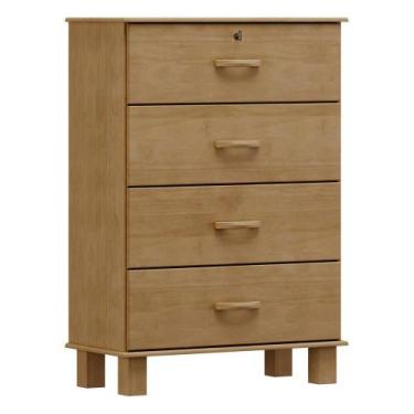 Imagem de Cômoda Para Quarto Closet 4 Gavetas Madeira Maciça Selena F06 Freijó -