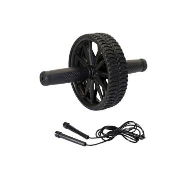 Imagem de Kit 2 Fitness Roda + Corda Exercícios Abdominal Funcional Treino-Unissex