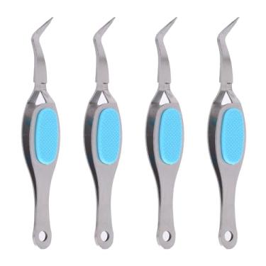 Imagem de HEEPDD 4pcs Tweezers DE Artesanato Curvo, Intuitive Unobstructed Ponto Fine TIP FELE PERMAGEM REVERSA FERRAMENTAS DE FAZENDO