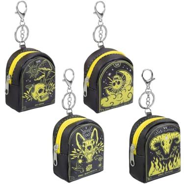 Imagem de AIBFRID 4 porta-chaves, linda bolsa de cosméticos para mulheres, bolsa de maquiagem de couro PU, bolso para chave, bolsa de batom, porta-cartões, organizador de cabos de dados, bolsa com zíper, Série