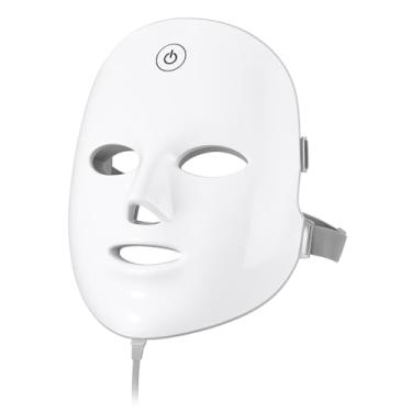 Imagem de Máscara Facial LED 7 Cores Recarregável USB – Fototerapia para Rejuvenescimento da Pele, Clareamento de Manchas e Tratamento Antiacne