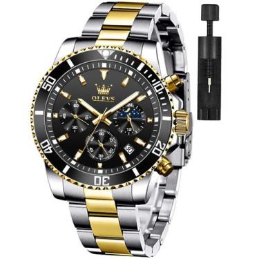 Imagem de Relógio OLEVS Black Gold Classic Chronograph para homens com data