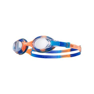 Imagem de Óculos de Natação Infantil TYR Swiples Tie Dye Azul/Laranja Lente Transparente
