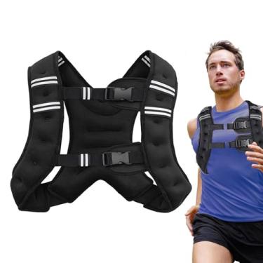 Imagem de Colete com peso para treinamento de força, bolso prático, colete com faixa refletiva para corrida, treino feminino, treinamento de força, corrida, caminhada