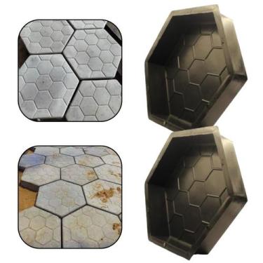 Imagem de Kit c 2 Molde Fabricação Bloco Concreto p Piso Paver Pavimentação Calç