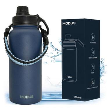 Imagem de Garrafa Térmica de Água Parede Dupla Aço Inox 1L Café Suco Água Campin