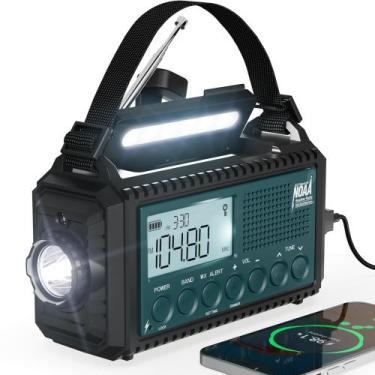 Imagem de Rádio meteorológico de emergência Mesqool 5000 com manivela solar