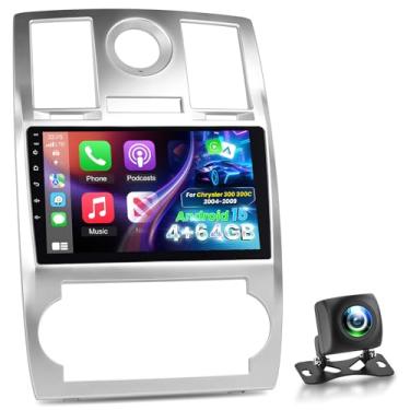 Imagem de Estéreo automotivo Android 4+64G para Chrysler 300 300C 2004 2005 2006 2007 2008 2009 com Carplay e Android Auto – Rádio com tela sensível ao toque de 9 polegadas com 32EQ DSP/5GHz WiFi/GPS/câmera de