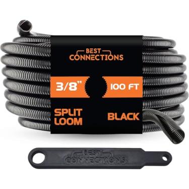Imagem de BEST CONNECTIONS Tubo flexível flexível de 0,9 cm x 30,5 m com ferramenta de instalação - Mangas de cabo de proteção para fios elétricos domésticos automotivos, conduíte resistente a produtos químicos