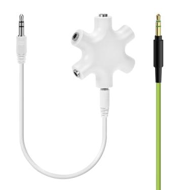 Imagem de Geekria Adaptador divisor de fone de ouvido de 3,5 mm, divisor de áudio múltiplo de 5 vias, compartilhador de música TRS de 6 portas para PC, laptop, tablet, MP4, MP3, fones de ouvido (conectores