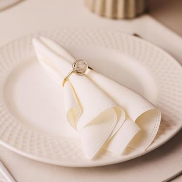 Imagem de Kit 6 Guardanapos de Tecido Oxford Liso 35x35cm para Mesa Posta, Jantar, Casamento, Festa, Natal e Decoração – Guardanapo de Pano Diversas Cores (Palha)