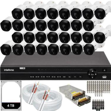 Imagem de Kit 32 Câmeras Intelbras 1120b Lente 2,8mm Dvr 1232 hd 4TB