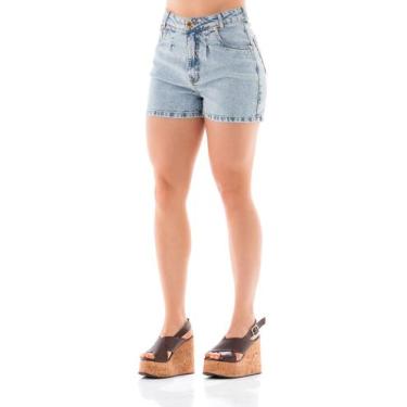 Imagem de Shorts Jeans Feminino Arauto Mom Comfy - Arauto Jeans, Marmorizado, 36