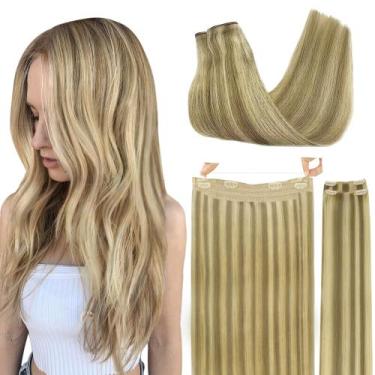 Imagem de Extensões de cabelo de arame GOO GOO Human Hair 14cm 105g Blonde