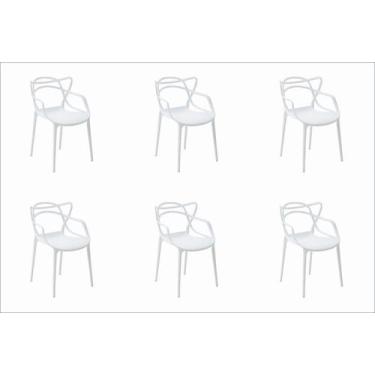Imagem de Cadeira De Jantar Allegra Pp Branco Rivatti Kit 6 Unidades