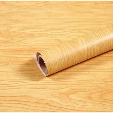 Imagem de Papel de Parede Adesivo PVC, Textura Madeira Clara, 5m x 45cm, Autocolante Decorativo