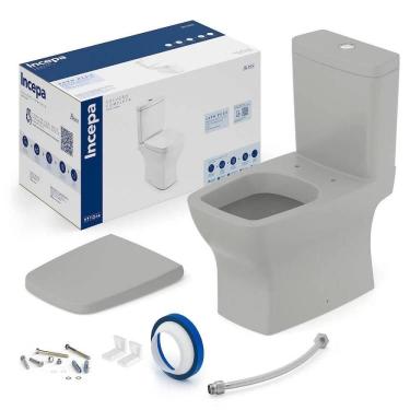 Imagem de Kit Vaso Sanitário Incepa Boss Gris Stone Com Caixa Acoplada e Acessórios 1897230071100/1897230071108