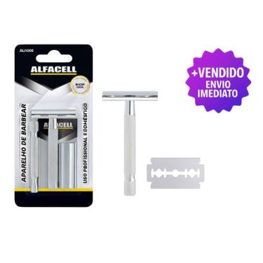 Imagem de Navalhete Aparelho De Barbear Inox Tradicional Com Lâmina Dupla Inox -