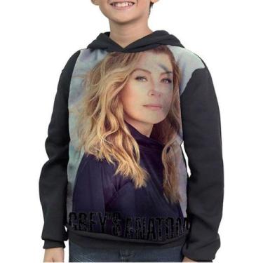 Imagem de Casaco Moletom Infantil Série Grey's Anatomy - smoke, Preto, 14