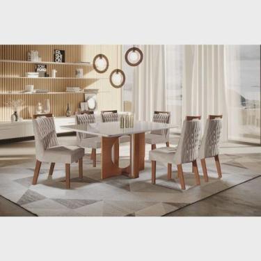 Imagem de Sala de Jantar 6 Cadeiras 1,80x0,90m -Firenze Atena LJ - LJ Móveis