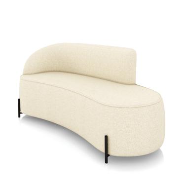 Imagem de Sofá 3 Lugares Orgânico 180cm Pé Ferro Preto Morgan Linho Bege D03 - D'Rossi