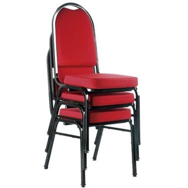 Imagem de Kit com 3 Cadeiras Empilháveis para Auditórios Linha Hotel Vermelho