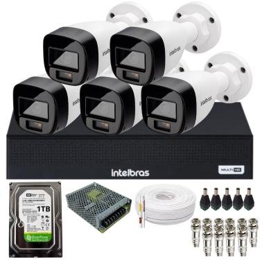 Imagem de Kit 5 Câmeras Intelbras Alta Qualidade Vhd 1220 B Full Color Dvr Intelbras 08 Canais 1108-c Acompanha Hd