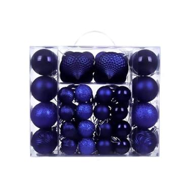 Imagem de Fancyes 48 peças de bolas de Natal para decoração pendurada 4 cm 8 cm 6 decoração de festa, enfeites em forma de lágrima para feriados, aniversários internos, Azul