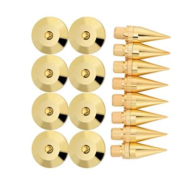 Imagem de lyrlody 8 Pares 6 X 36 Mm Pure Alto-falante de Cobre Spike Isolation Base Pad Com Revestimento de para o Amplificador de Alto-falante CD DVD Player, Minimize a Vibração Prejudicial, Aprimora o