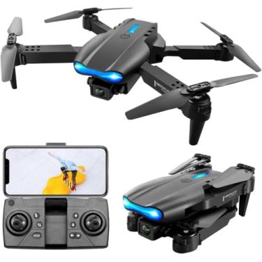 Imagem de Drone E99 FPV com Câmeras Duplas 4K HD, Quadricóptero RC WiFi para Iniciantes, Adultos e Crianças, com Transmissão ao Vivo