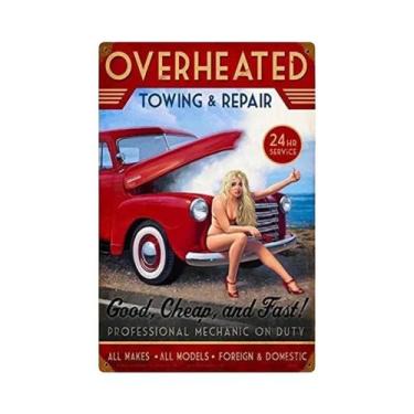 Imagem de Placa De Metal Vintage Da Estação De Gasolina Route 66 Com Meninas Pin