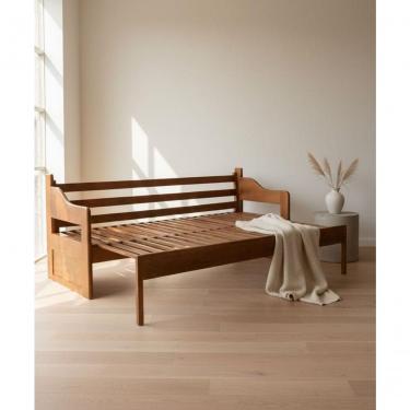 Imagem de Sofá Cama 1,90l X 90p-1,60aberto X 80a - Madeira Maciça - Móveis De Gramado - Castanho