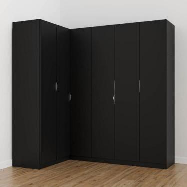 Imagem de Guarda Roupa Modulado de Canto 6 Portas 3 Peças Hera Cabecasa Madeiram