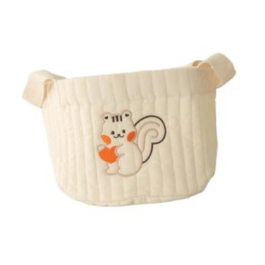 Imagem de Esquirla Cesto Organizador de Fraldas para Bebês, Portátil E Versátil, Ideal para Trocador de Fraldas, Camping E Uso Interno, Esquilo Branco Pequeno, Tamanho real