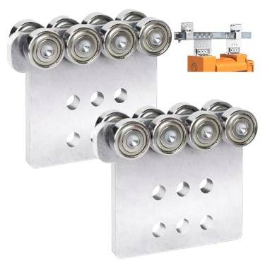 Imagem de Conjunto de carrinho de viga de 8 rodas compatível com Unistrut 1-5/20.3 cm de largura e mais alto trilho de canal de suporte para carrinho de guincho de feixe ou rolos de porta deslizante, sistema de