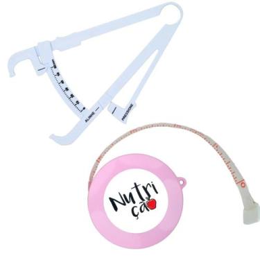 Imagem de Kit Avaliacao Fisica Medir Gordura Corporal Fita Metrica Imc Adipometr