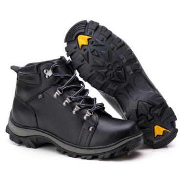 Imagem de Bota Adventure Masculina de Couro com Cadarço Ranster - JVClay, Preto,