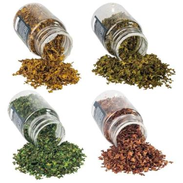 Imagem de Warmtree Miniatura realista de folhas simuladas de folhas para bricolage mini modelo ferroviário jardim de fadas arquitetura diorama paisagem layout diorama Halloween aldeia acessórios, pacote com 4