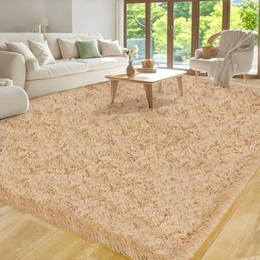 Imagem de Tapete de área para sala de estar 15 x 23 cm, tapete felpudo ultramacio para quarto, tapete felpudo antiderrapante para quarto de meninas, quarto de meninos, berçário, adolescentes, moderno, decoração