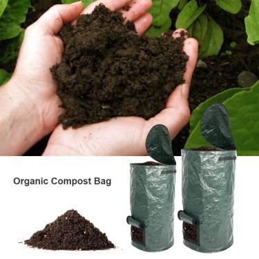 Imagem de Saco de Compostagem PE Saco de Compostagem Orgânica Ambiental para Reciclagem de Resíduos de Jardim Doméstico, 1 Pacote (Verde Escuro)